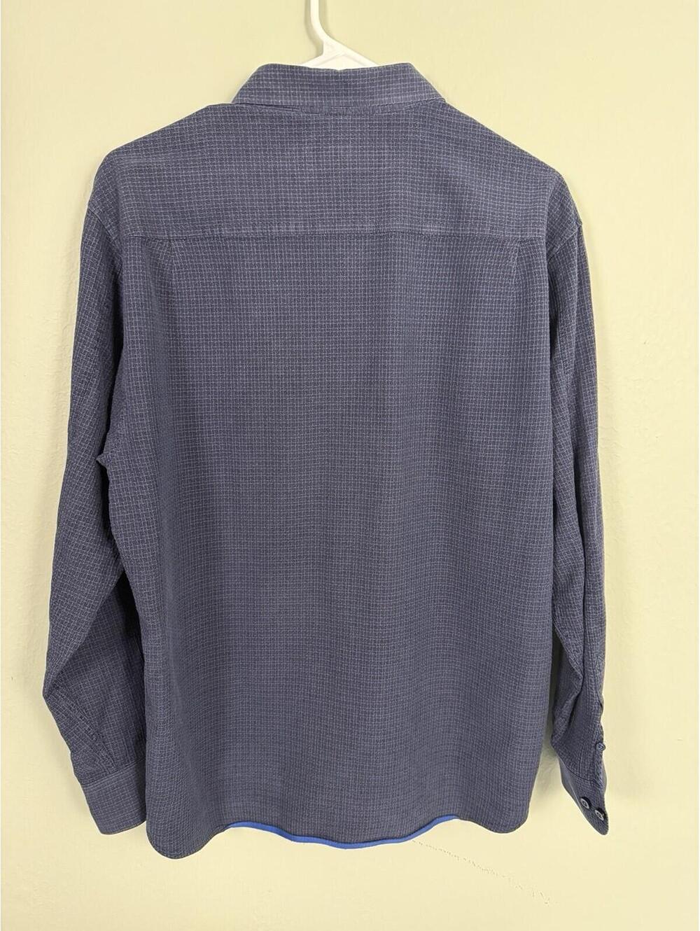 Tommy Bahama Blue Micro‎ Check Button Up Shirt Men’s - Picture 4 of 4